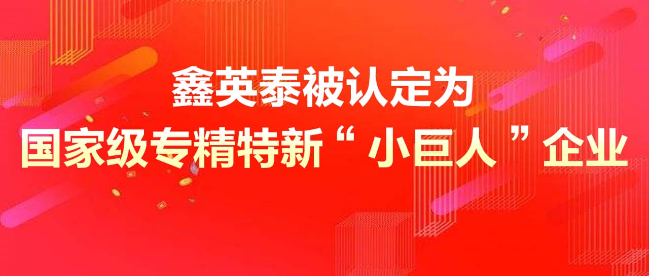 鑫英泰被認(rèn)定為國(guó)家級(jí)專(zhuān)精特新“小巨人”企業(yè)